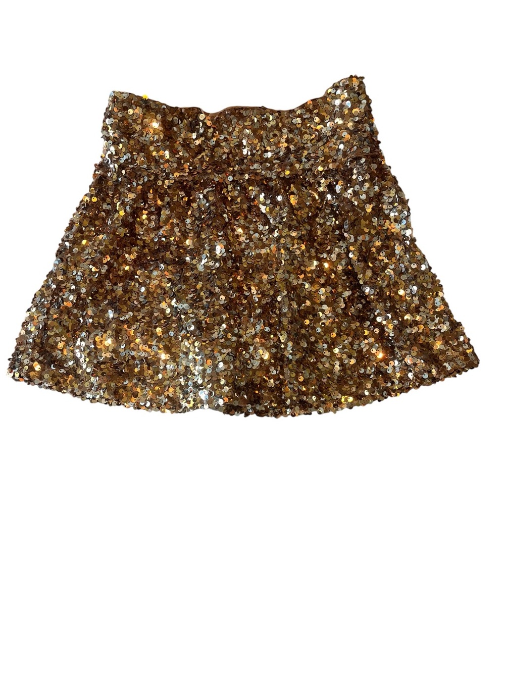 Zara Girls Gold Sequin Mini Skirt Size 8